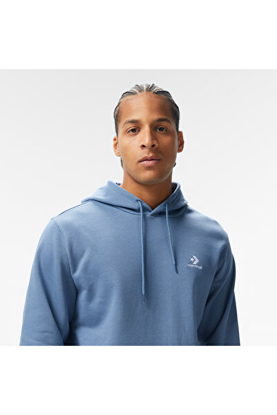 Converse Go-To Unisex Kapüşonlu Mavi Hoodie