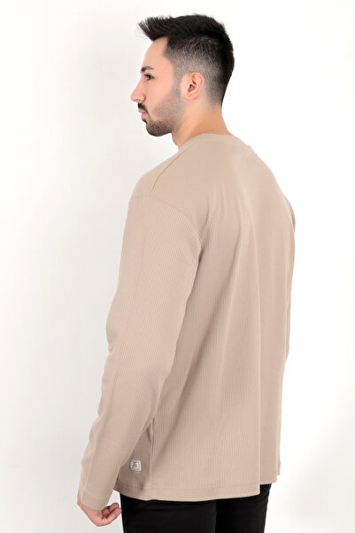 JB John Borners Мъжки светлокафяв суитшърт Interlock Regular с игла за отстраняване