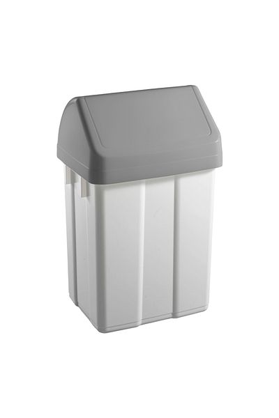 FILMOP Cos de gunoi, Patty, 12L, 20 x 25 x 40 cm, alb, cu capac batant gri
