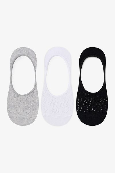 Penti Schwarz Grau Weiß Basic Colosio 3 Paar Ballerina-Socken