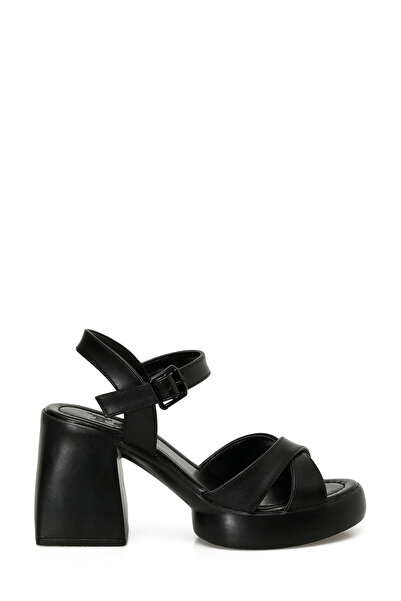 Butigo 24S-154 5FX Siyah Kadın Topuklu Sandalet