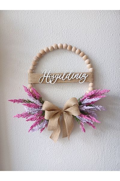 Okaliptus Tasarım Wooden Beaded Colorful Lavender Door Decor Home Gift Wall Ornament