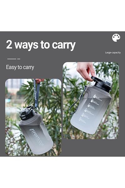 fulina 1500ml sports water bottle,leakproof,wide mouth,with handle and lanyard,for outdoor sports, pink