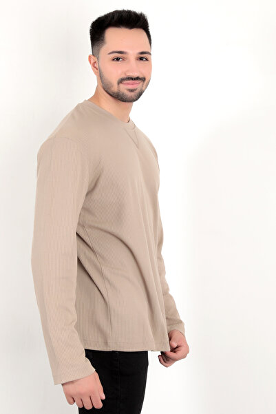 JB John Borners Мъжки светлокафяв суитшърт Interlock Regular с игла за отстраняване