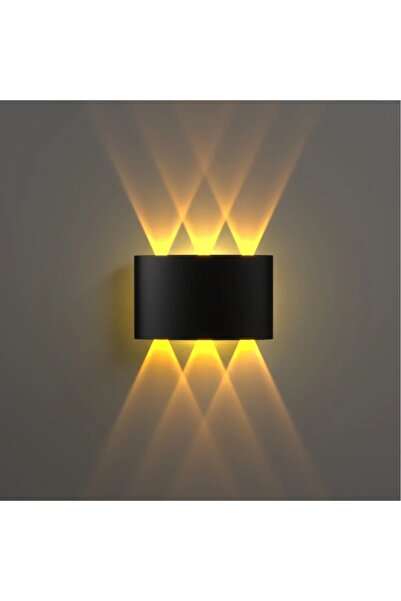 ECONA ekim aydınlatma 3lü ışık süzmeli amber ledli dekoratif modern duvar apliği - bahçe,balkon,teras,oda