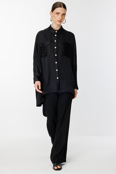 Ghisa Satin Tunic Black