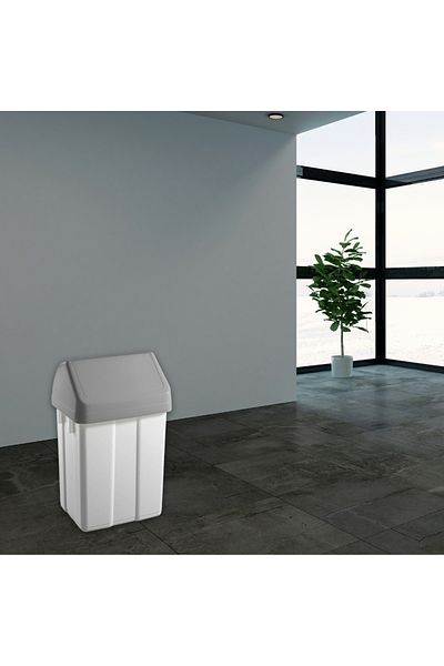 FILMOP Cos de gunoi, Patty, 12L, 20 x 25 x 40 cm, alb, cu capac batant gri
