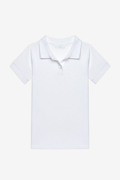 Penti Bio-weißes Unisex-T-Shirt mit Polokragen