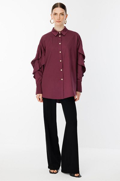 Ghisa Ruffle Detailed Tunic Plum
