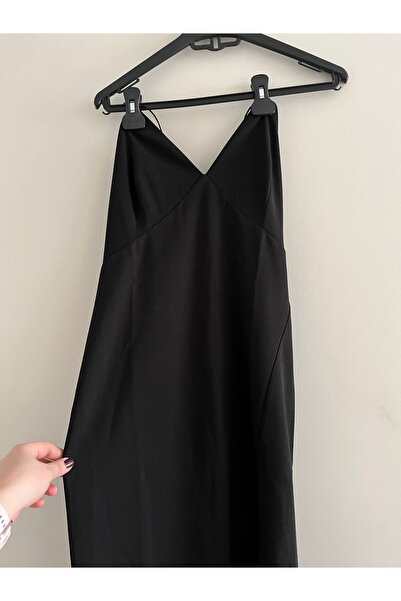 marsupilamistores Midi boy SİMSİZ siyah sırt çapraz ipli elbise