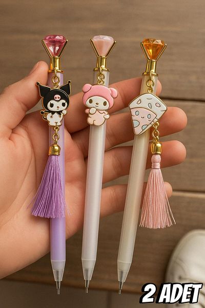 Bambus Home Figured Kuromi Character Themed 0.7 Versatil Tip Pen Set 2 Pieces