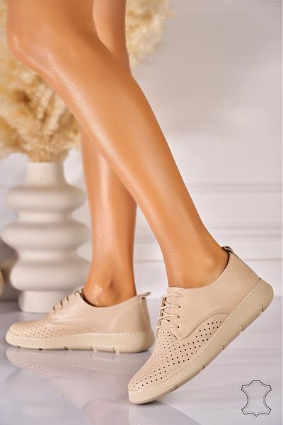 Joana Women's loafers Natural Leather Beige Mazikeen