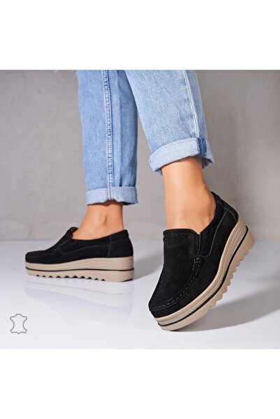 Joana Γυναικεία Μοκασίνια από Φυσικό Σουέτ σε Μαύρο Sulma