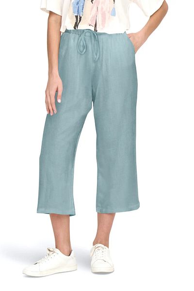 ONLY Women's Onlsıesta Relaxed Fit Linen Pants with Elastic Waist and String Detail 15344603   Mint