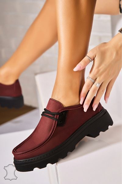 Joana Women's Loafers Natural Leather Bordeaux Viona2