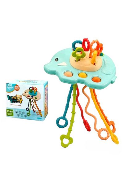 Empria Jucărie Montessori, senzorială pentru bebeluși, dentiție, elefant verde