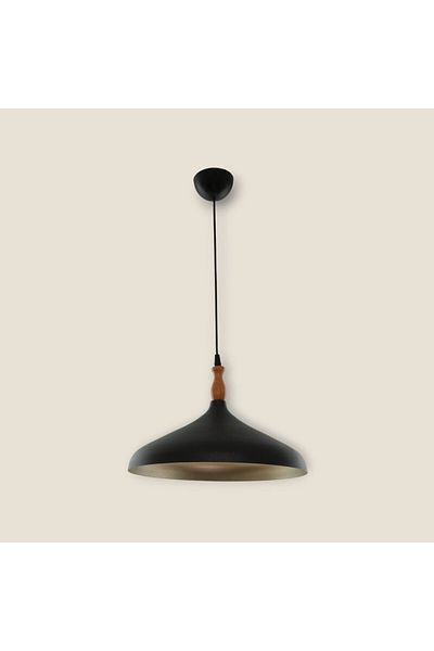 Fer Avize Nil Modern Design Cafe Kitchen Living Room Wooden Zurna Metal Black Inside Gold Color Single Chandelier