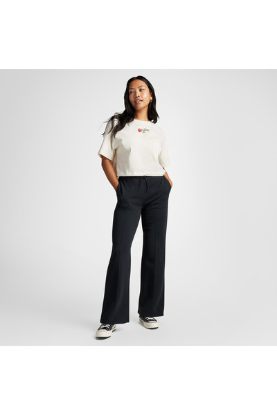 Converse Wide-Leg French Terry Kadın Siyah Eşofman Altı