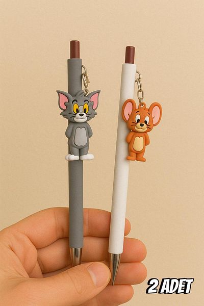 Bambus Home Figured Tom&Jerry Character Themed 0.7 Versatil Tip Pen Set 2 Pieces