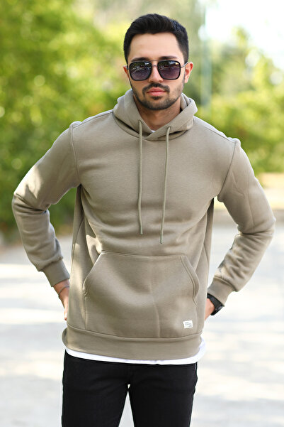JB John Borners Ανδρικό φούτερ με κουκούλα Mink Color με τσέπη καγκουρό βαμβακερό μεγάλο μεγάλο φούτερ - 5281