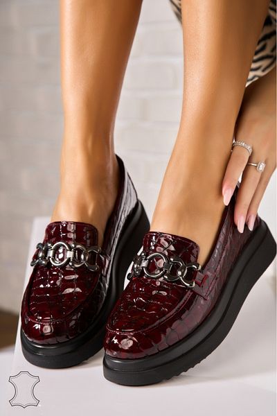 Joana Mocasini dama Piele Naturala Bordo Rainie