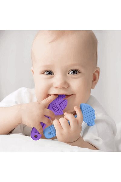 Empria Set de jucării pentru dentiție, silicon, pentru bebeluși, trusă de scule, 4 piese,
