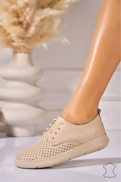 Joana Women's loafers Natural Leather Beige Mazikeen