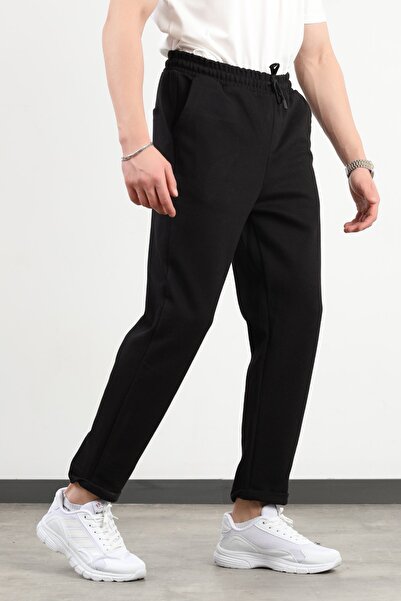 JB John Borners Men's Elastic Waist Lace up Pocket Trousers Black - 8057