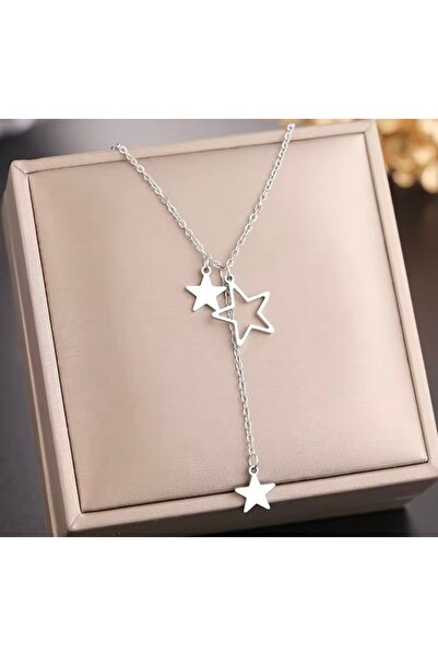 monalisatoka Kadın Gümüş Yıldız Detaylı Zincir Kolye