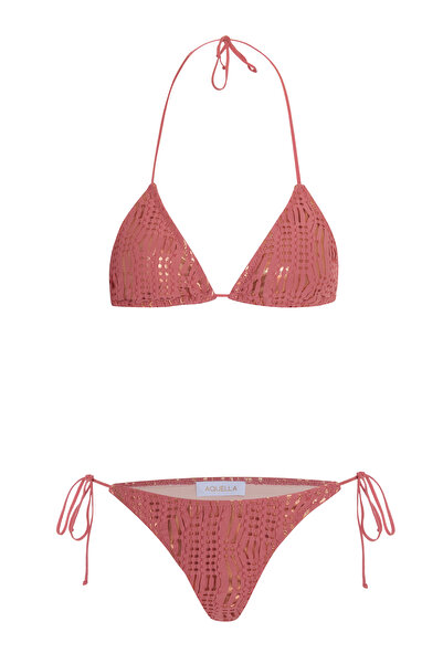 AQUELLA Σετ μπικίνι με υφή πλεκτού τριγωνικού τύπου