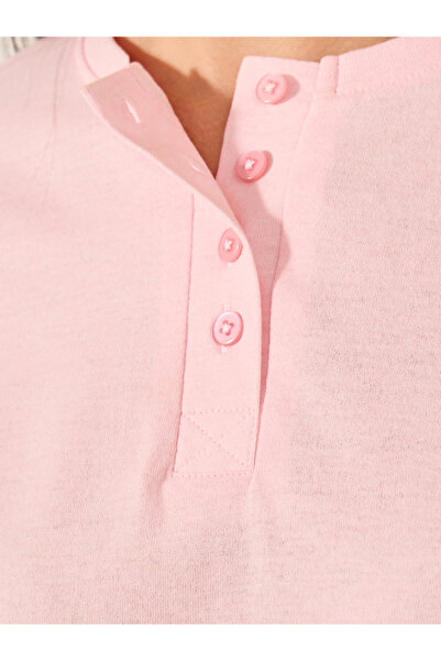 Styli Pink Knitted T-Shirt and Pyjama Set