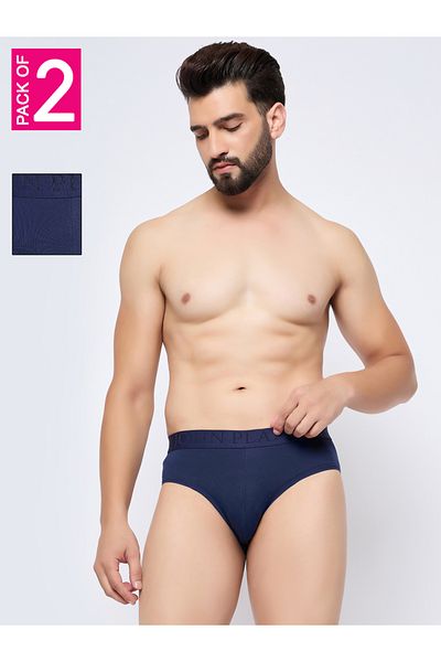 John Player By Styli Pack of 2- Logo Detail Waistband Briefs