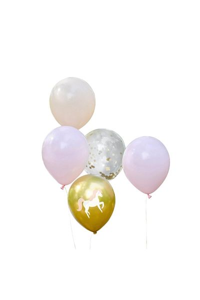 AMSCAN Set of 5 latex balloons, Princess model, Amscan, 30 cm