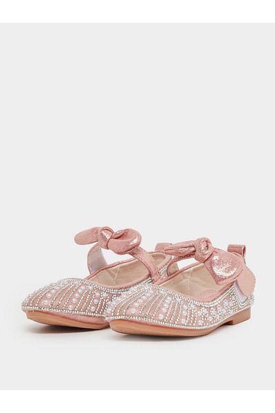 Styli Embellished Bow Detail Ballerina Shoes