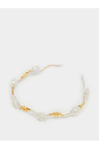 Styli Embellished Faux Pearl Headband