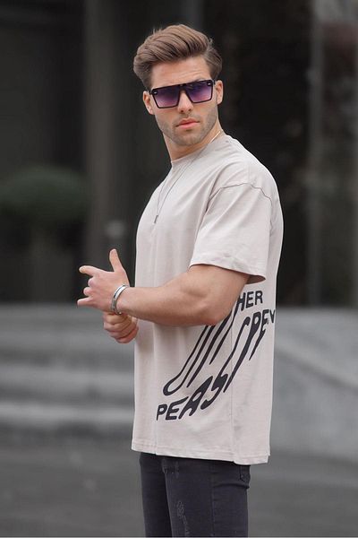 Madmext Ανδρικό T-Shirt με πέτρινο σχέδιο 6178