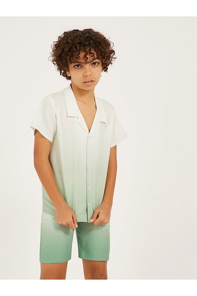 Styli Dip Dye Printed Cotton Shirt and Shorts Set