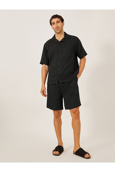 Styli Solid Short Sleeve Relaxed Fit Shirt and Shorts Co-Ords