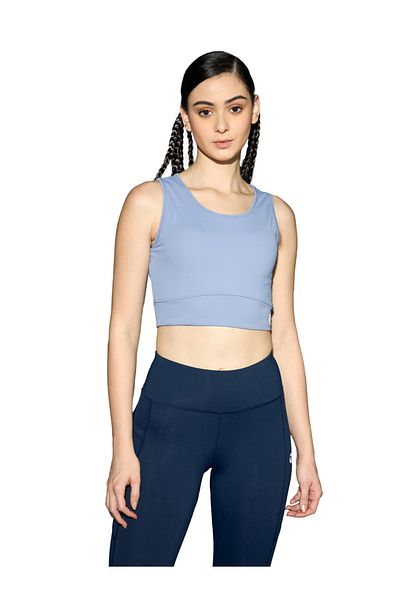 Technosport By Styli Solid Padded Sports Bra with Logo Detail