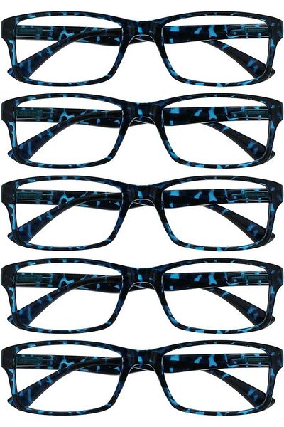 Opulize Set 5 perechi de ochelari de citit Opulize, albastru, +1,00