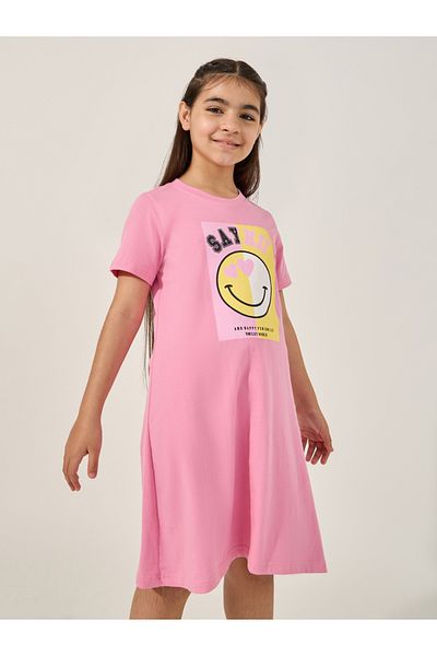 Styli Graphic Print Short Sleeve Nightdress