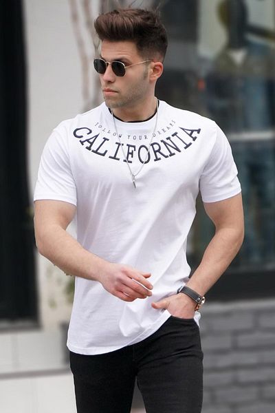 Madmext Bedrucktes weißes T-Shirt 5368