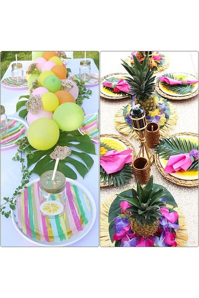 KUUQA Set Of 24 Tropical Leaves, Plastic/polyester, Green, 20/40 Cm