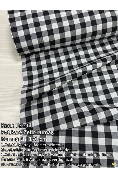 Renk Tekstil Zefir Metrelik Pötikare Kumaş