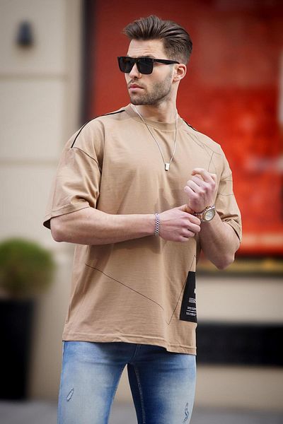 Madmext Ανδρικό T-Shirt Oversize με σχέδιο Cappuccino 7004