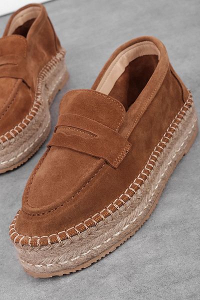 Lal Shoes & Bags Pantofi de balerină Rolve, din piele naturală, cu talpă înaltă, cu detalii din nubuc-s.taba