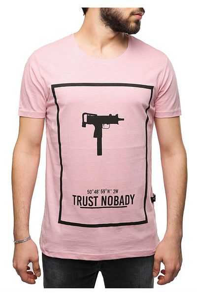 Madmext Uzi printed Pink T-Shirt 2533