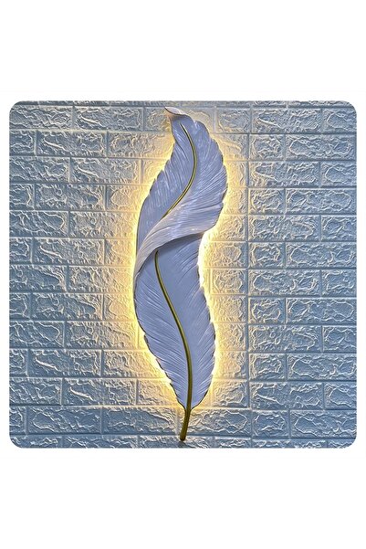 vistara Tüy şekli dekoratif 60 x 16 cm aplık duvar dekoru biblo Ledli