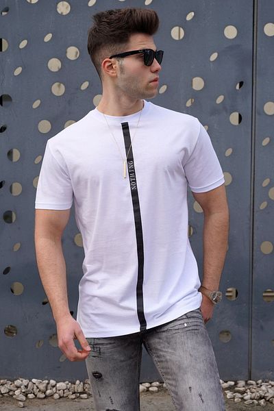 Madmext Bedrucktes weißes T-Shirt 5378