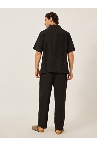Styli Solid Resort Collar Relaxed Fit Shirt and Trousers Co-Ords
